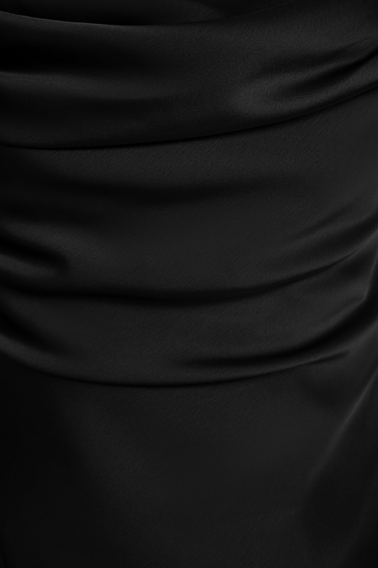 Desiree Asymmetrical Cowl Neck Strappy Ribbon Top in Classic Black