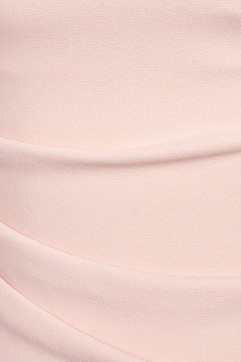 Ellery Padded Twist Back Ruched Dress in Blush Pink