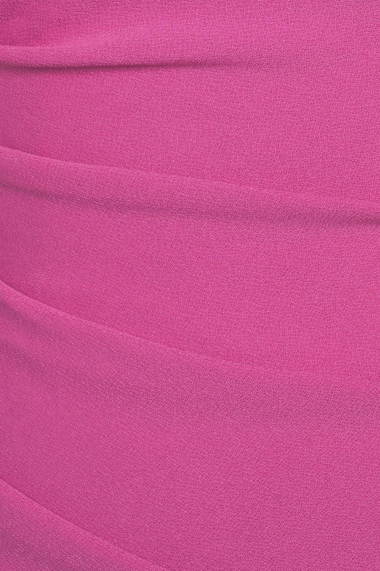 Ellery Padded Twist Back Ruched Dress in Hot Pink