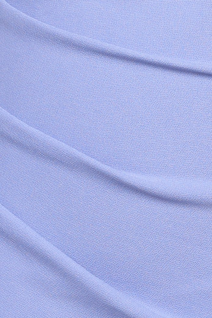 Ellery Padded Twist Back Ruched Dress in Periwinkle Blue