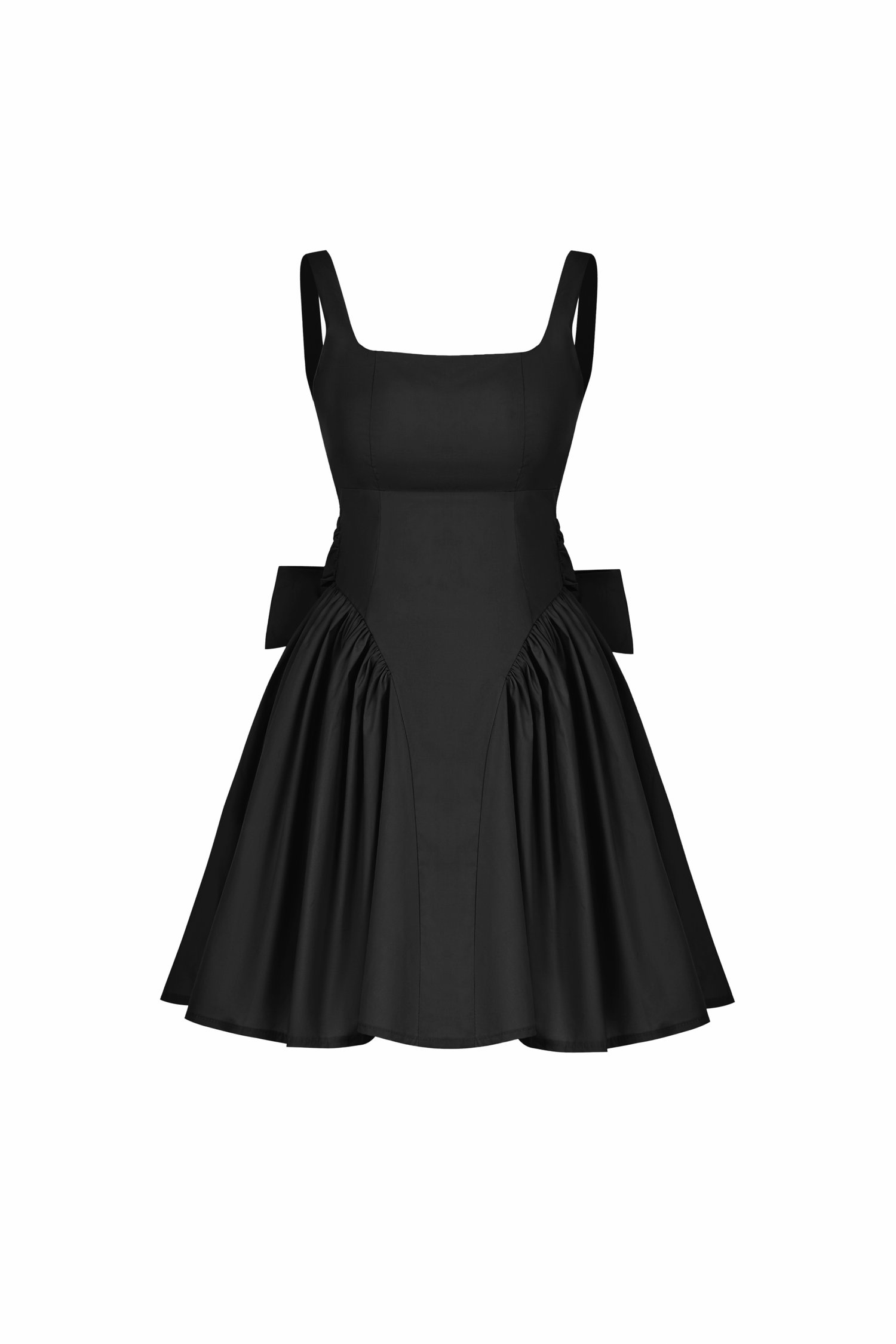 Jovie Padded Low Back Bow Mini Dress in Classic Black