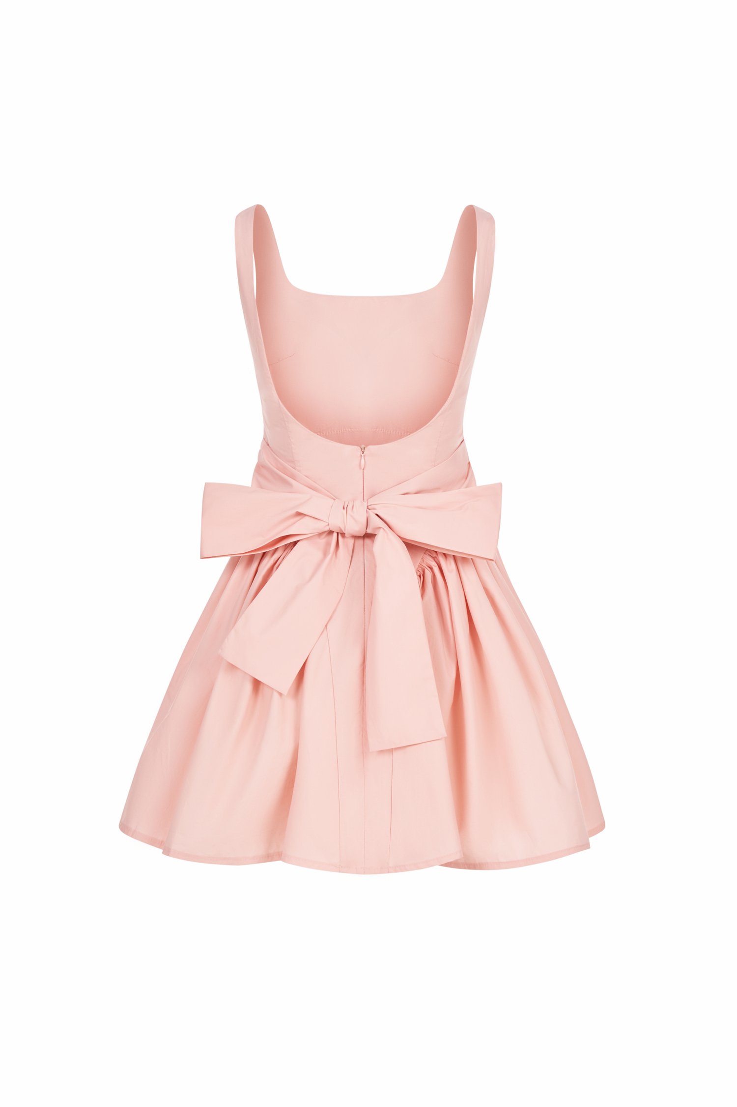 Jovie Padded Low Back Bow Mini Dress in Ballet Pink