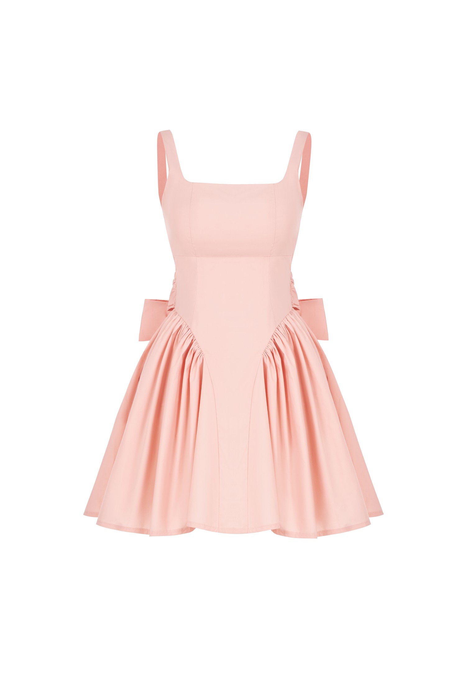 Jovie Padded Low Back Bow Mini Dress in Ballet Pink