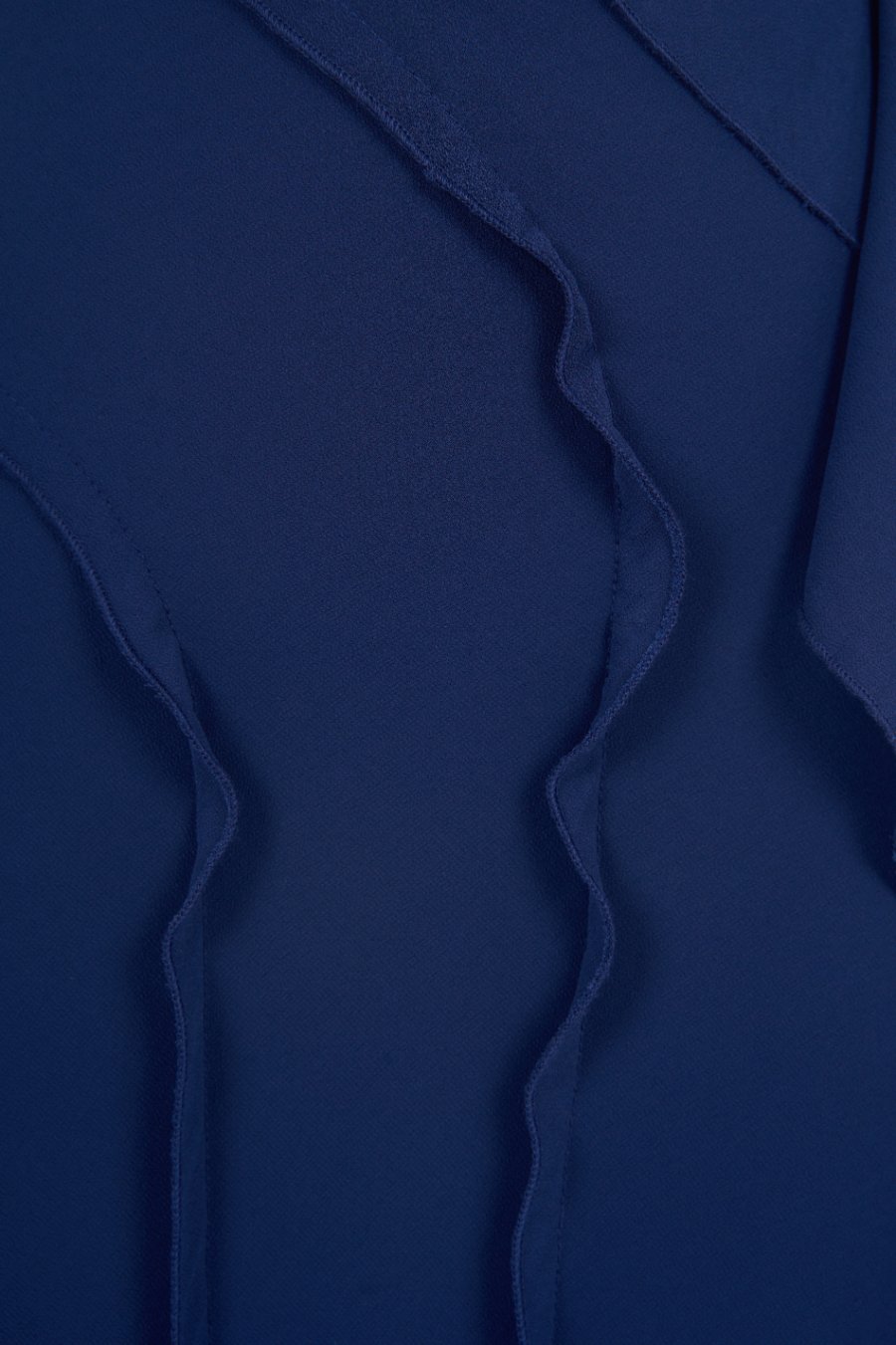 Liora Padded Asymmetrical Frill Maxi Dress in Royal Blue