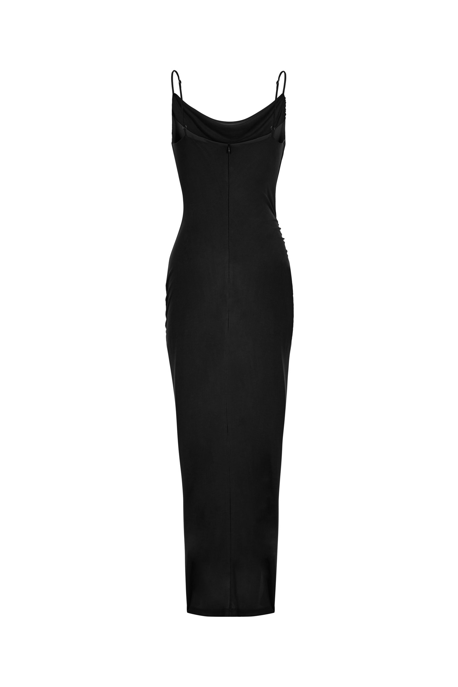 Meryl Drape Maxi Dress in Vintage Black