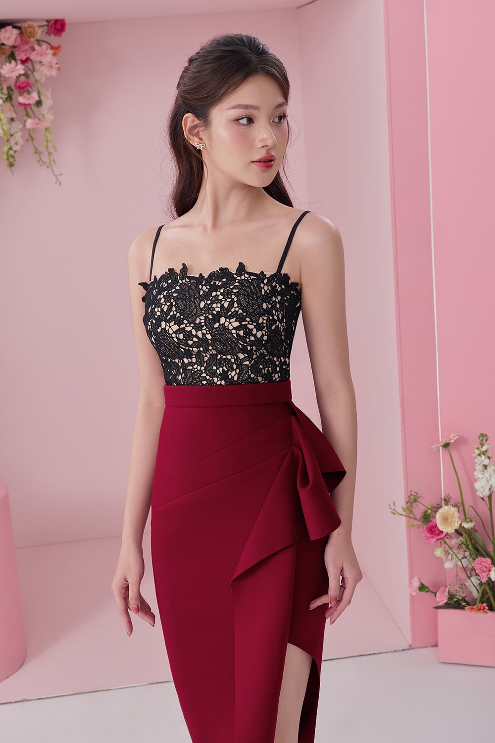 Adley Rose Crochet Top in Classic Black