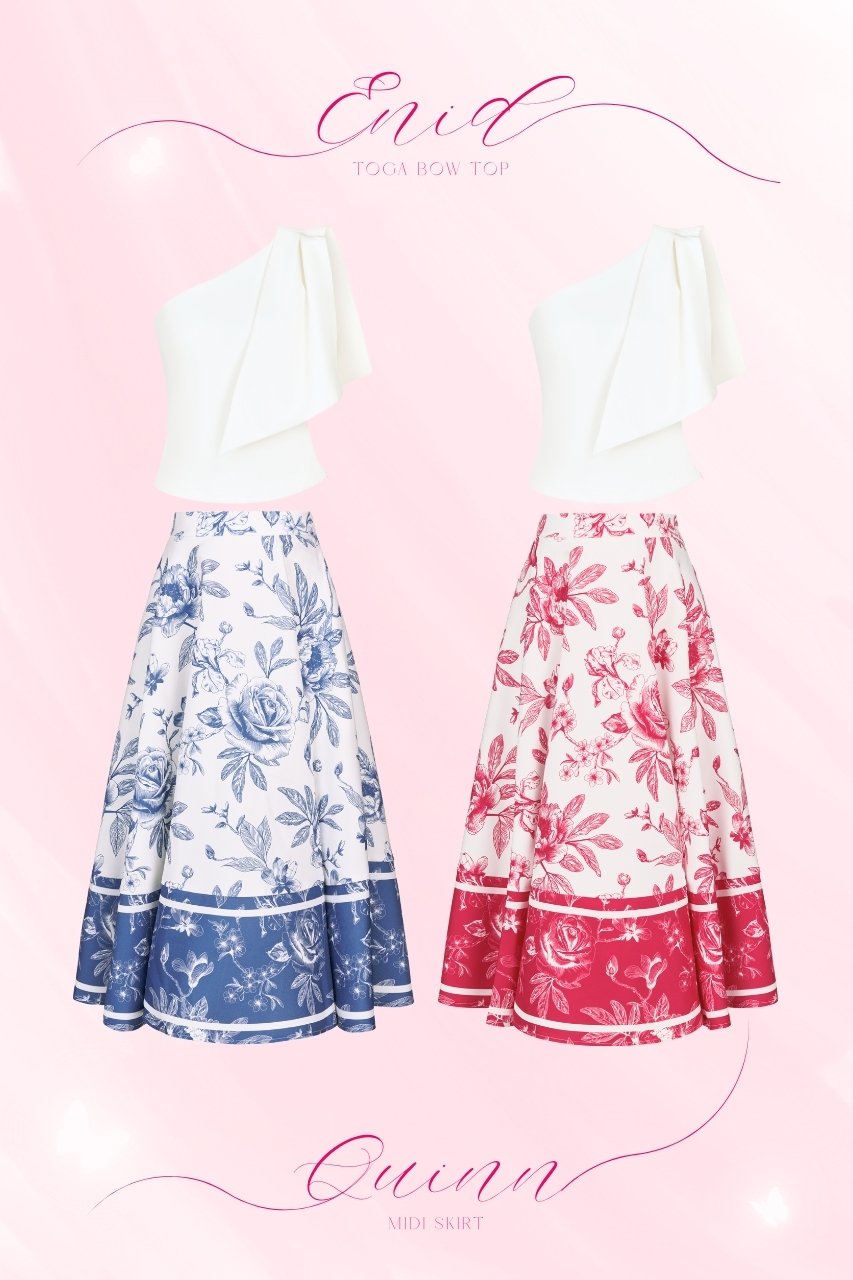 Enid Toga Top and Quinn Midi Skirt Set