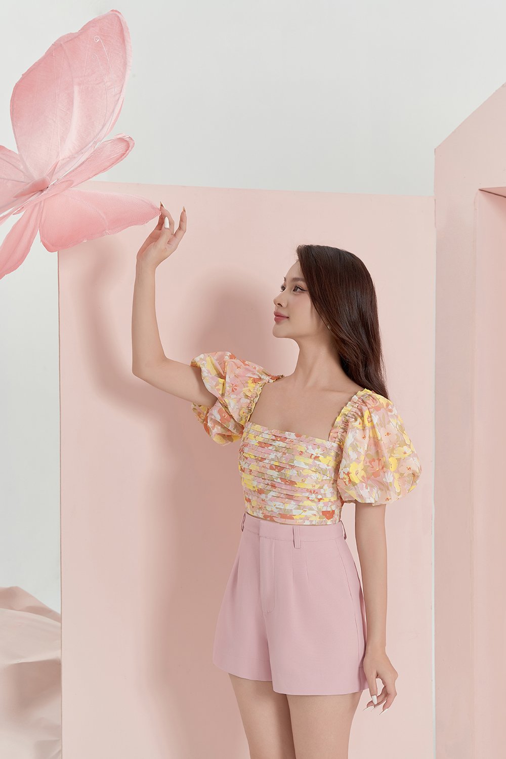 Harlyn A-line Shorts in Nude Pink