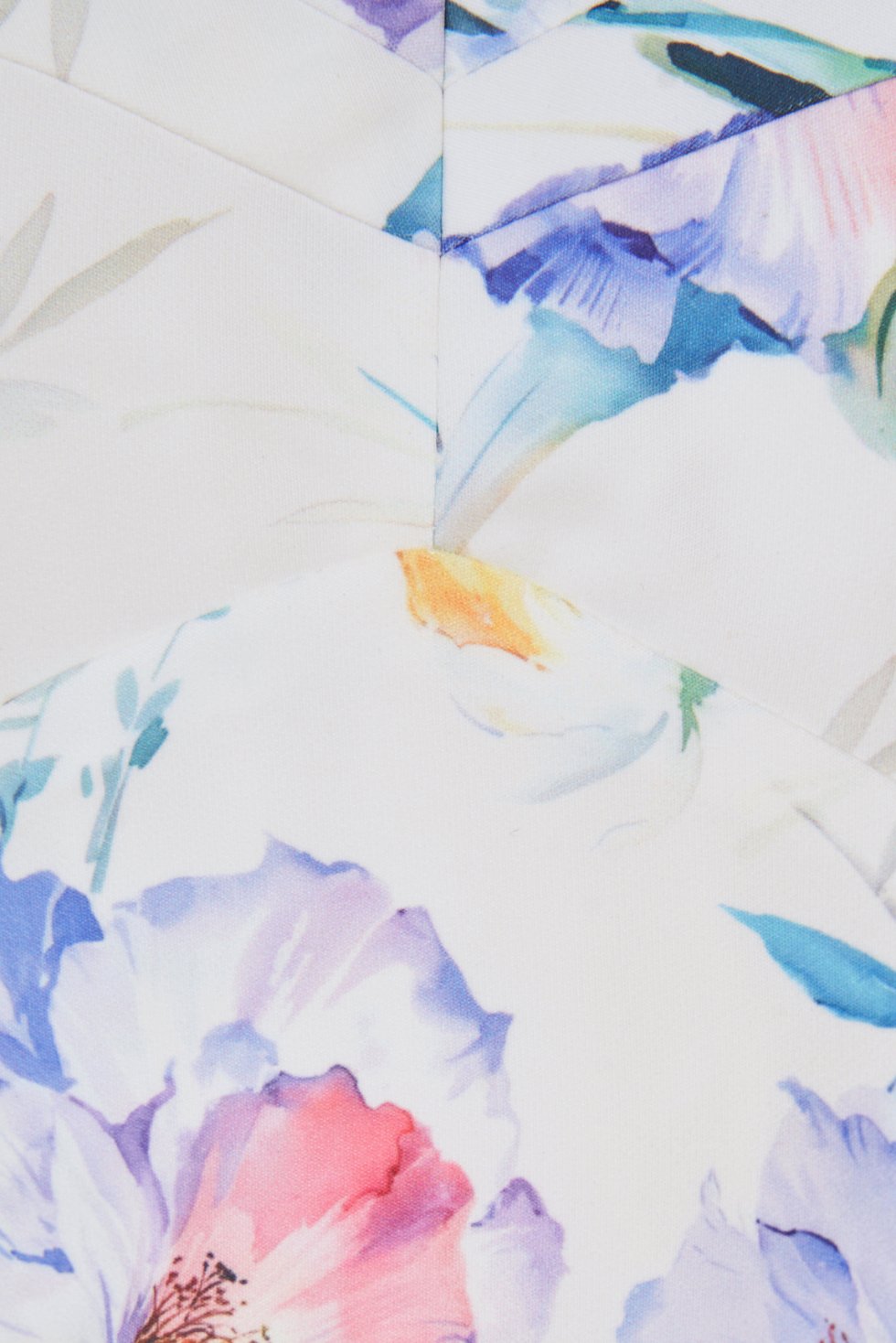 Kaelynn Peplum Top with Ribbon Straps in Blue Floral Painting