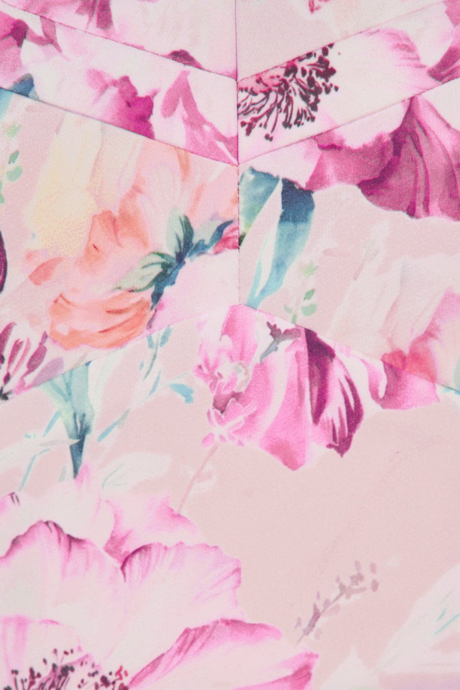 Kaelynn Peplum Top with Ribbon Straps in Pink Floral Painting