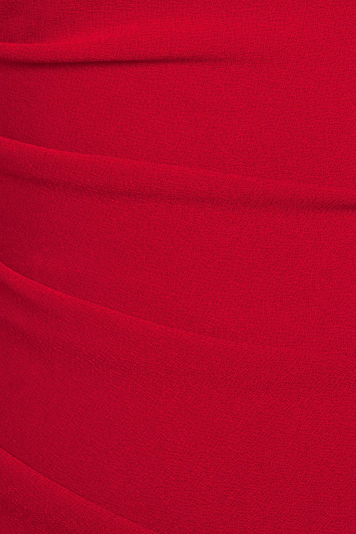 Kiara Padded Crossover Ruched Dress in True Red