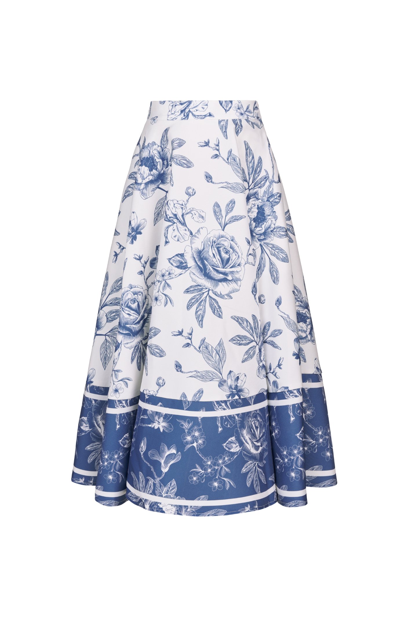 Quinn Midi Skirt in Toile De Jouy Cornflower Blue