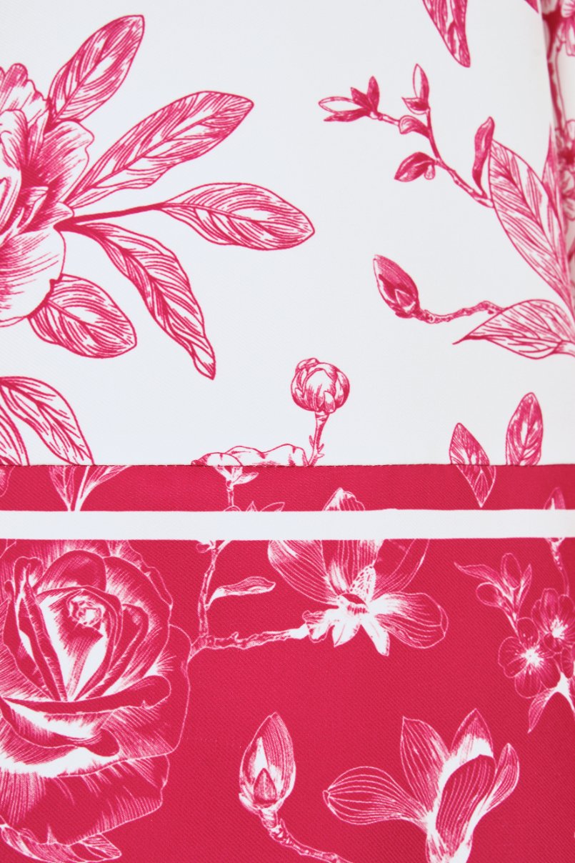 Quinn Midi Skirt in Toile De Jouy Fuchsia