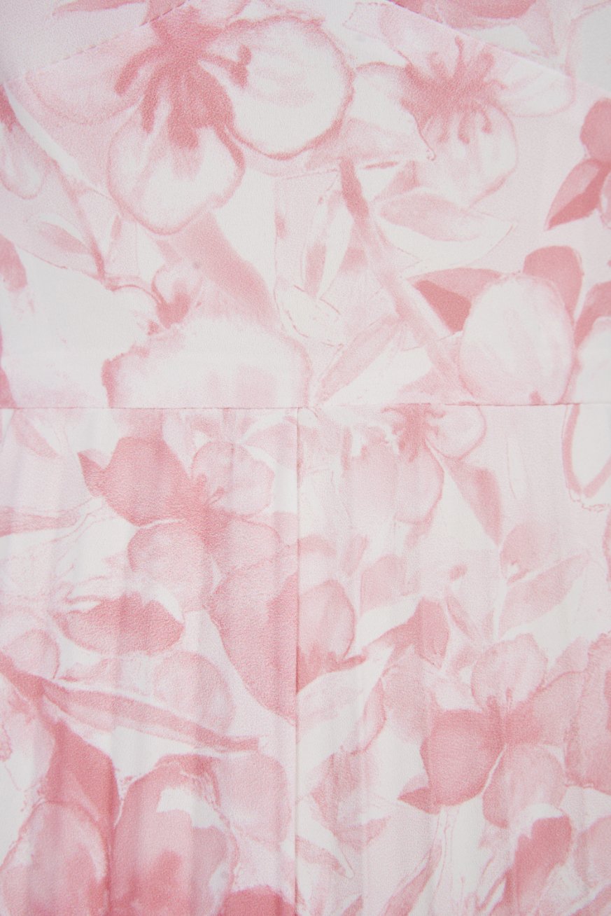 Sabine Sweetheart Pleated Jumpsuit in French Rose/Iconic White