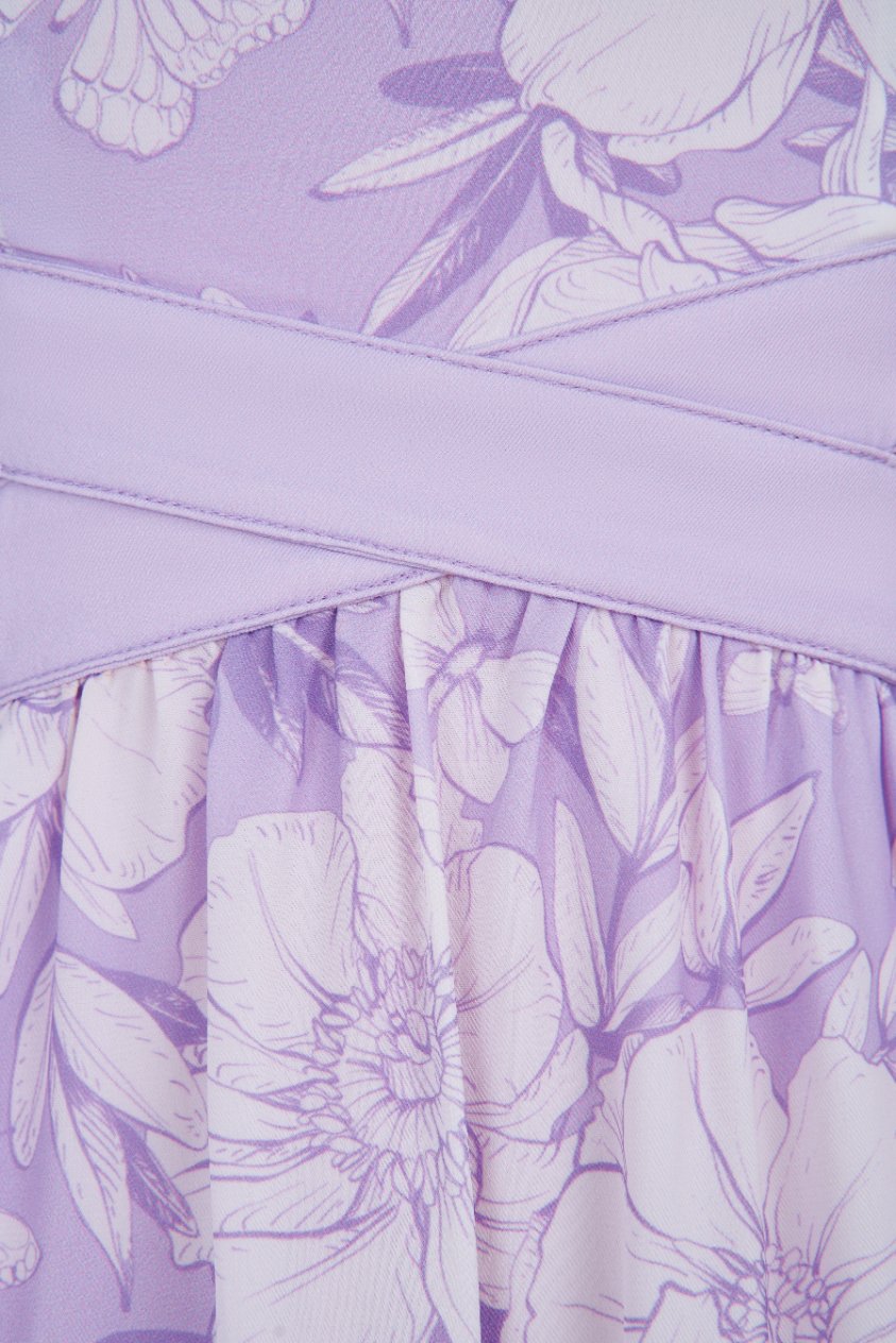 Scarlett Cut-Out Maxi Dress in French Lilac Blooming Garden Print