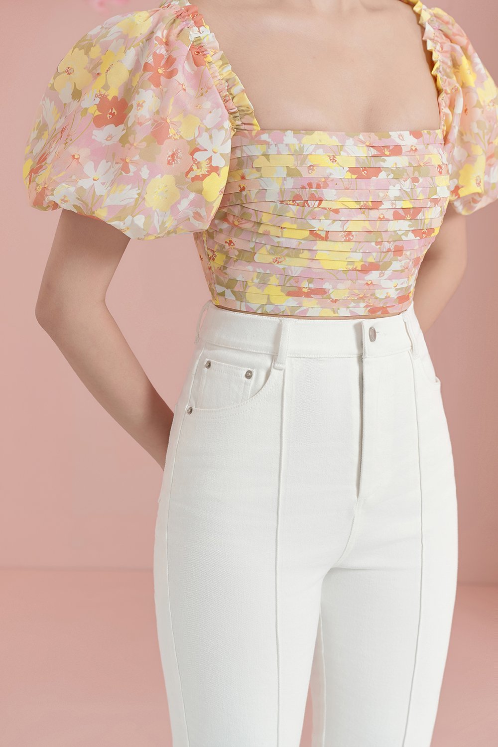 Selby Tapered High Waist Jeans in Iconic White