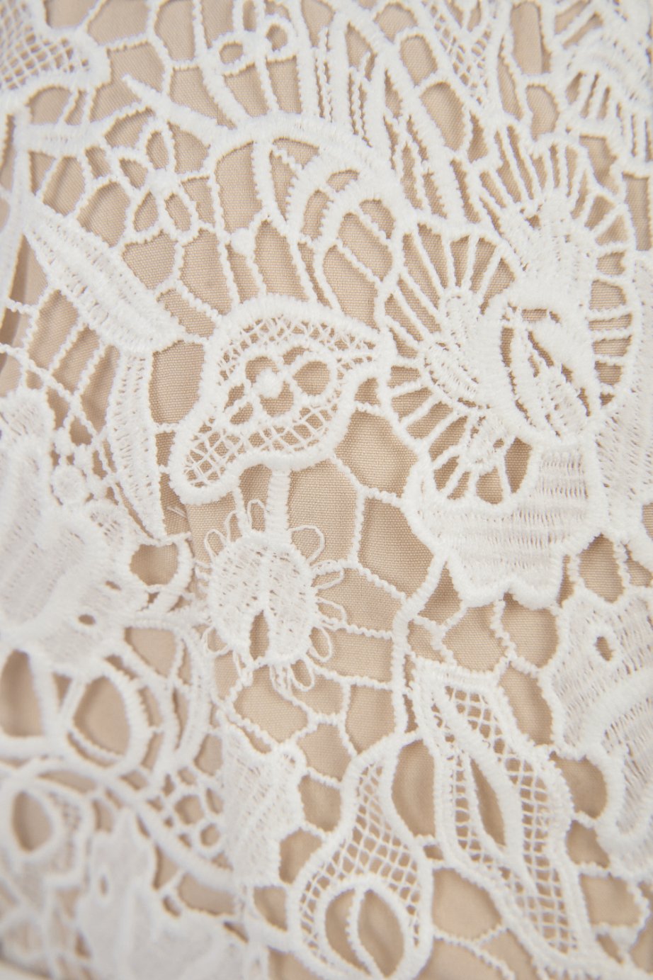 Trinity Crochet Lace Belted Mini Dress in Iconic White