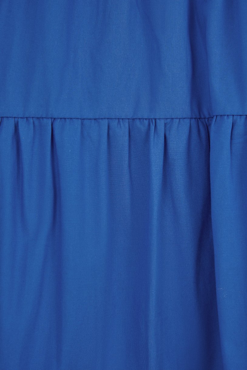 Xenia Pleated Cut-Out Maxi Dress in Sapphire Blue