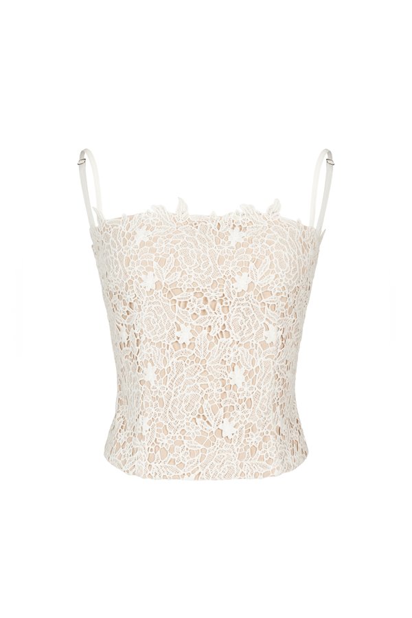 Adley Rose Crochet Top in Iconic White