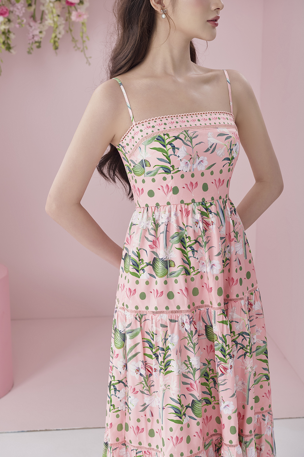 Sky Maxi Dress - Pastel Pink & Aqua