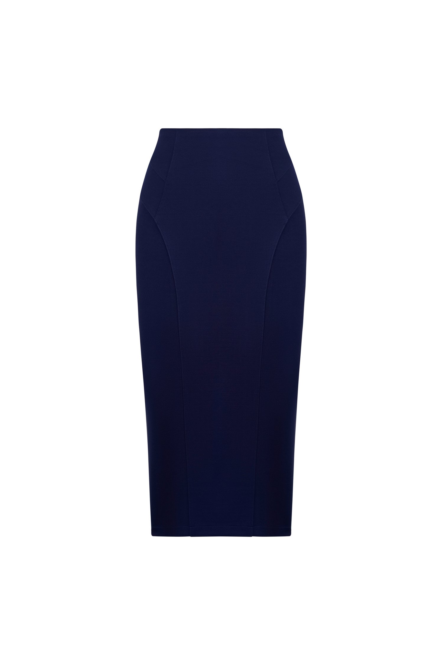 Gabriella Pencil Midi Skirt In Navy Blue