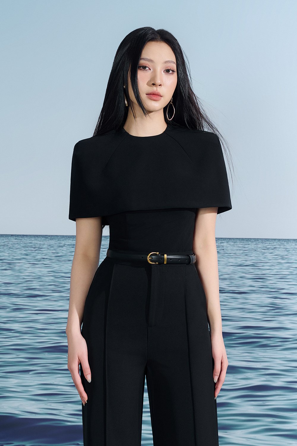 Katherine Removable Cape Top In Classic Black