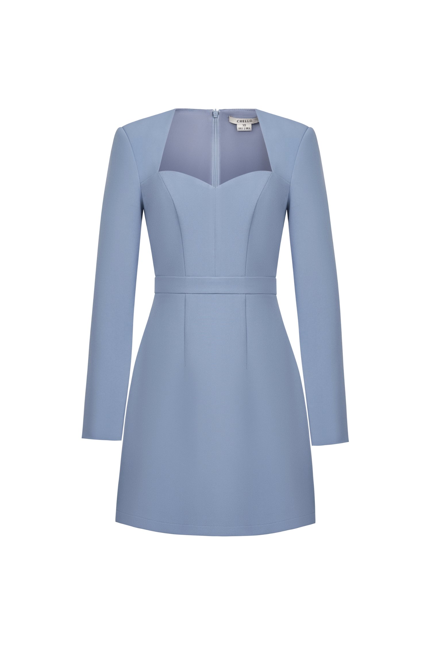 Sienna Sweetheart Mini Dress In Satin Blue