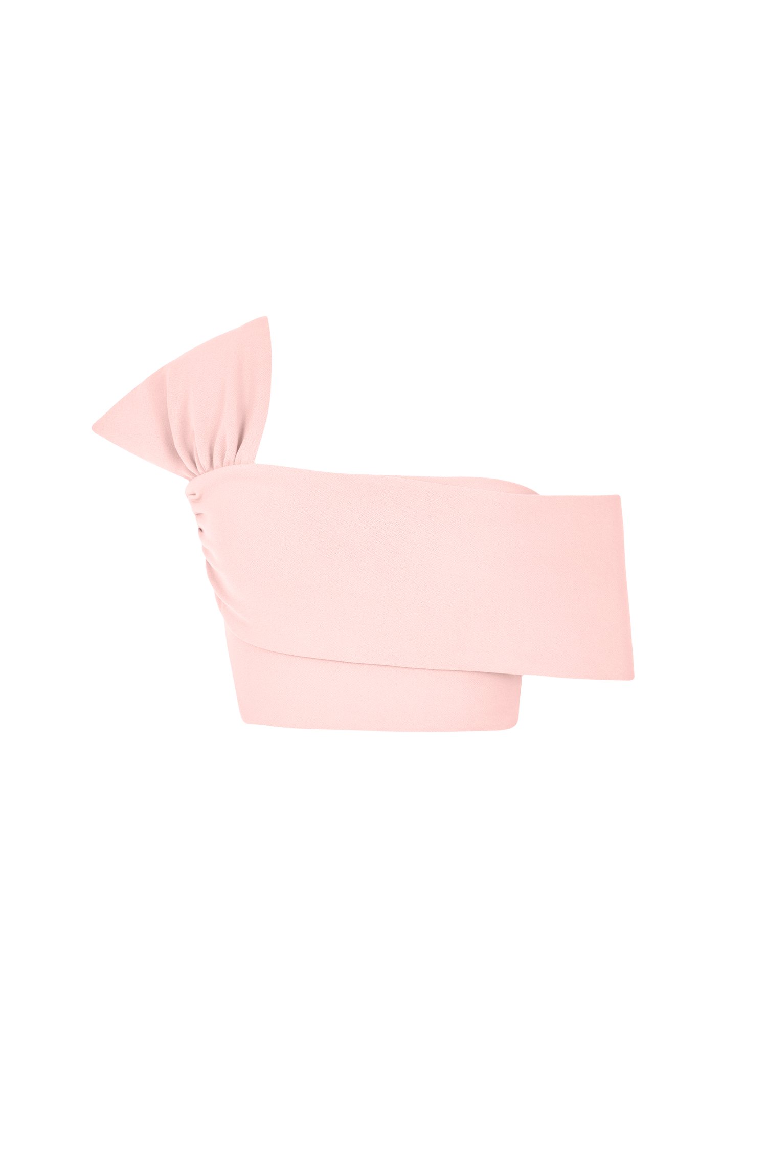 Tiana Padded Asymmetrical Cropped Top in Ballet Pink