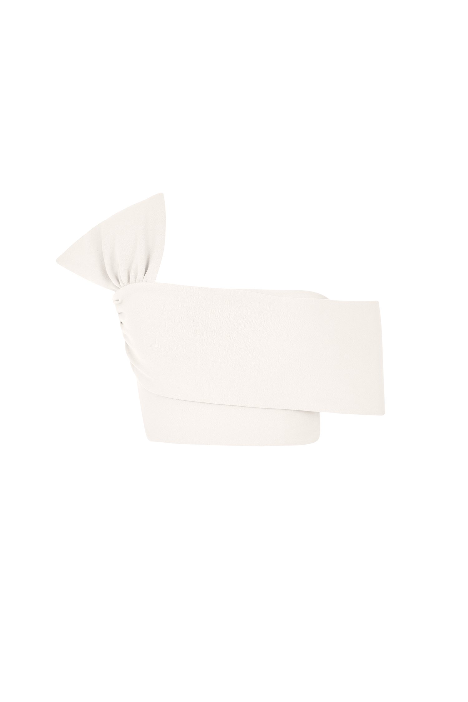 Tiana Padded Asymmetrical Cropped Top in Ivory