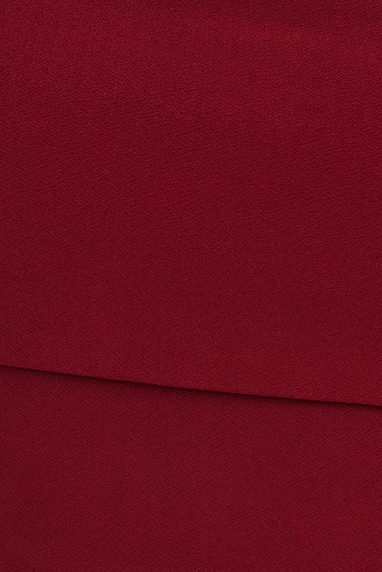 Tiana Padded Asymmetrical Cropped Top in Wine Red