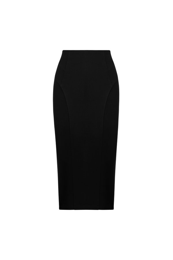 Gabriella Pencil Midi Skirt In Classic Black 