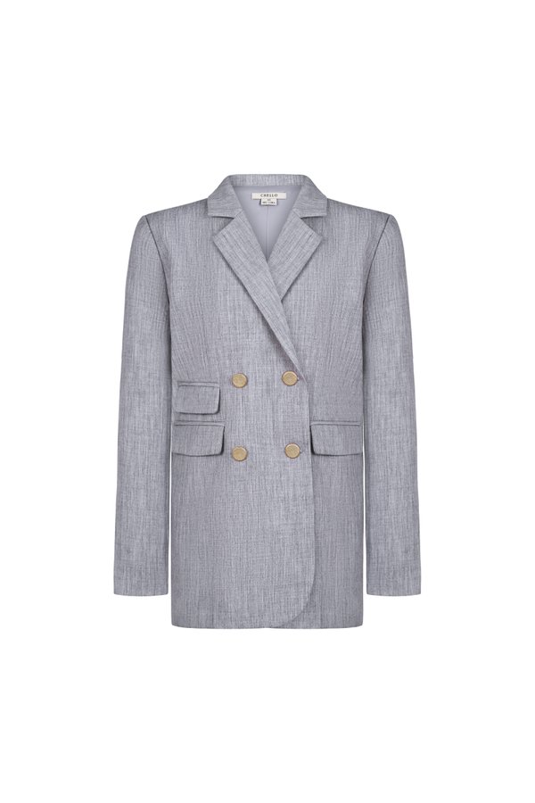 Harper Oversized Tailored Blazer In French Grey