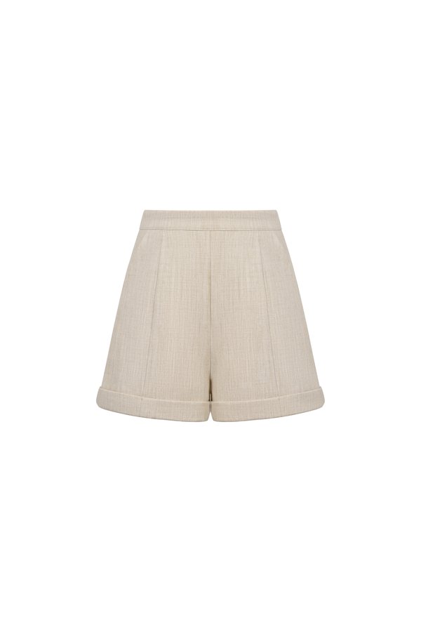 Harper Tailored Shorts In French Cream