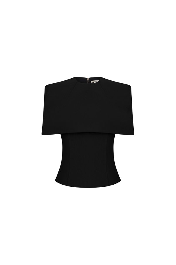 Katherine Removable Cape Top In Classic Black