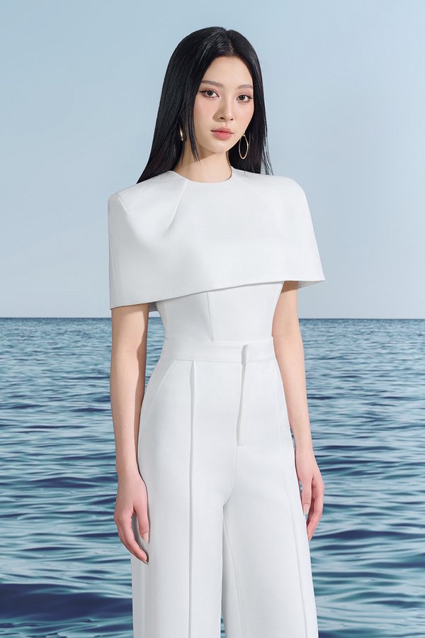 Katherine Removable Cape Top In Iconic White