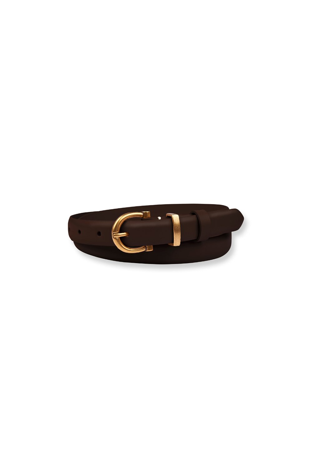Dia Leather Waist Belt In Brown