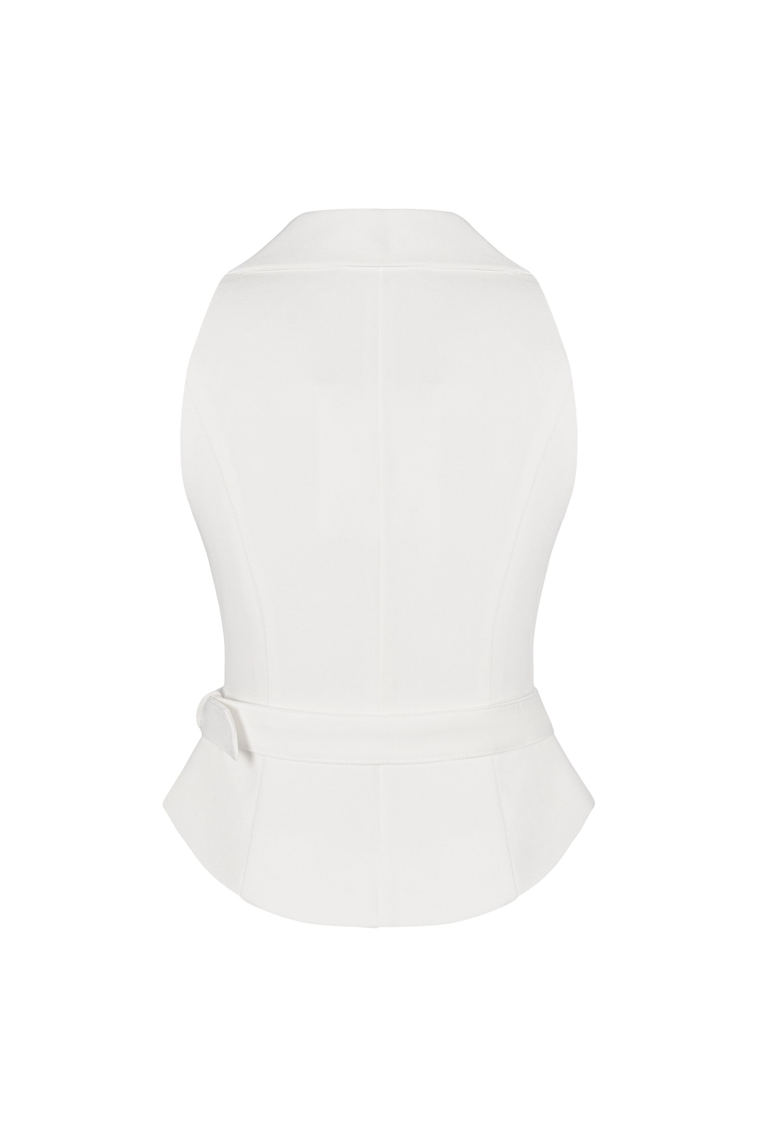 Edith Belted Tailored Vest Top In Iconic White