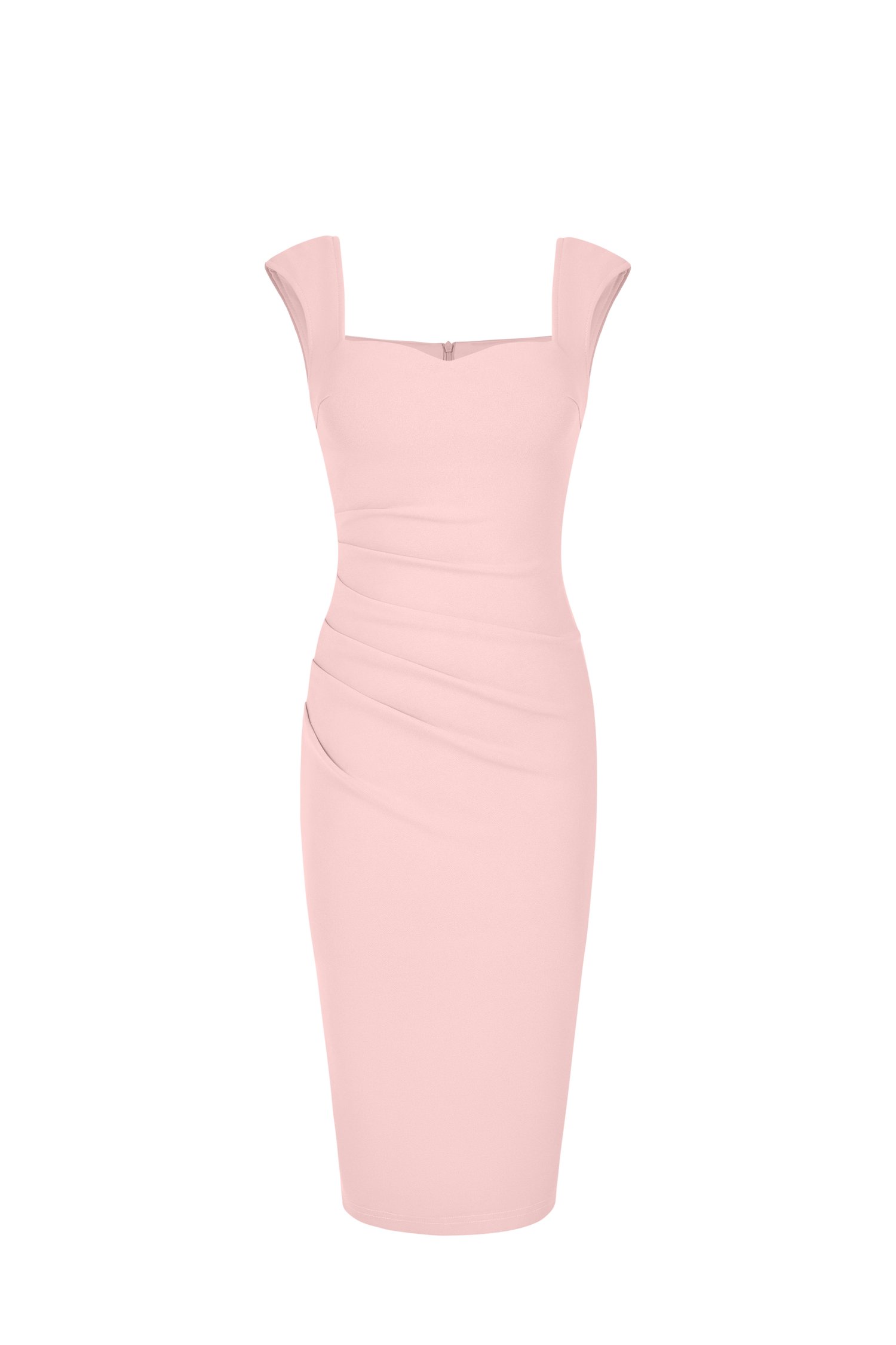 Eliana Padded Sweetheart Cap Sleeves Pencil Dress in Ballet Pink