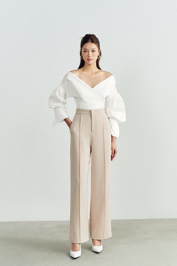 Millicent Straight Leg Pant in Light Bisque