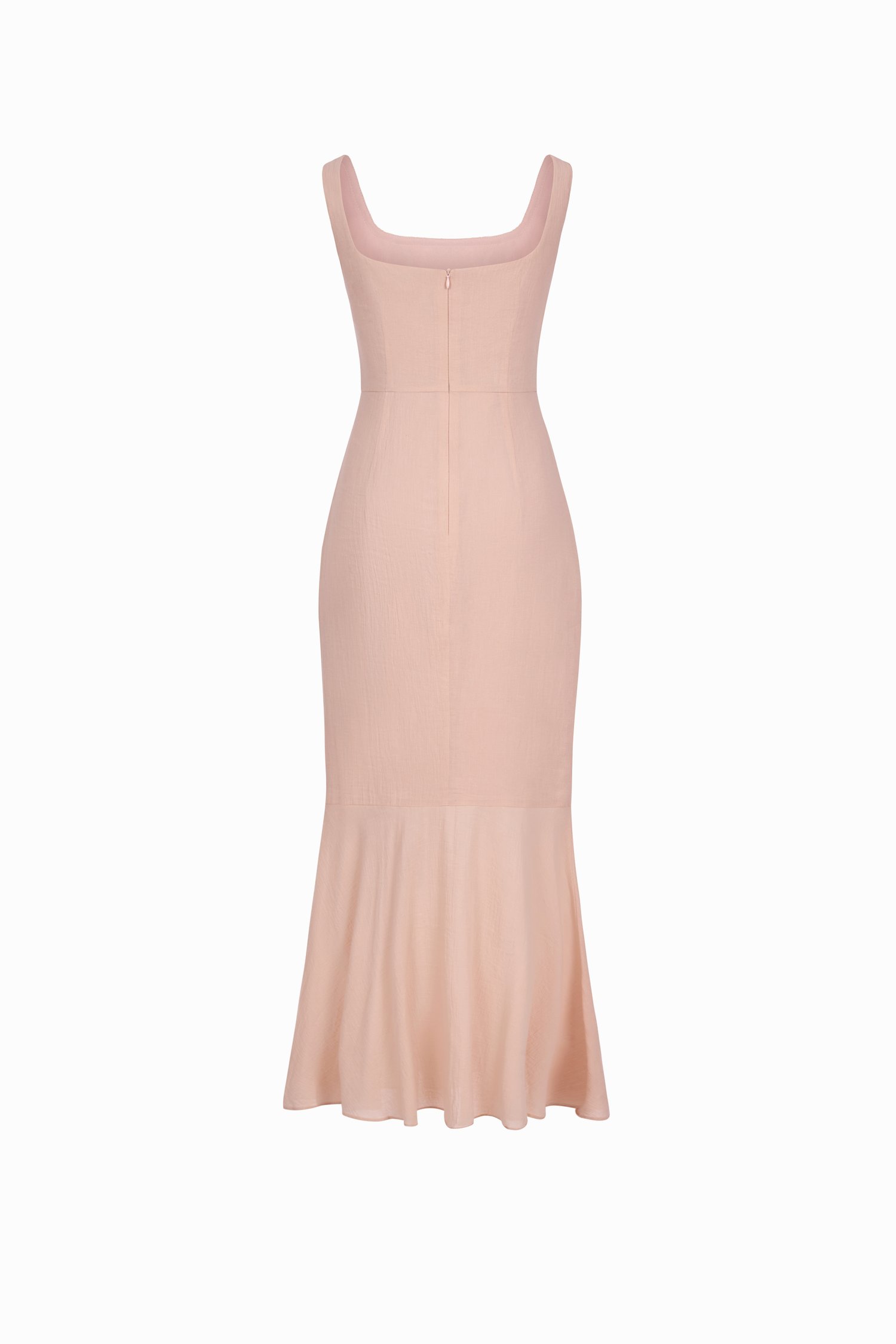 Anais Pintuck Mermaid Maxi Dress in Pale Rose