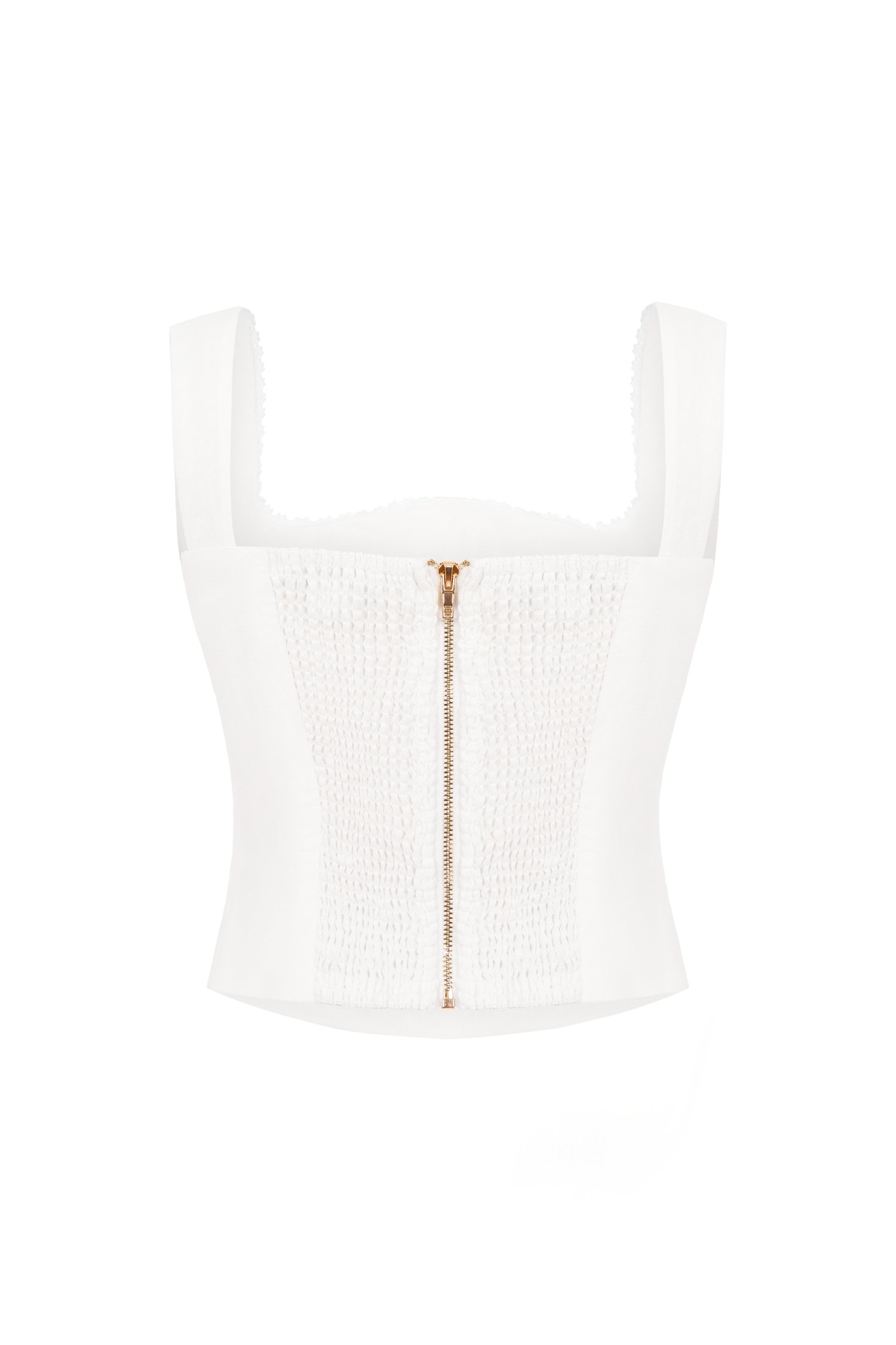 Bridgette Padded Hook & Eye Top in Iconic White