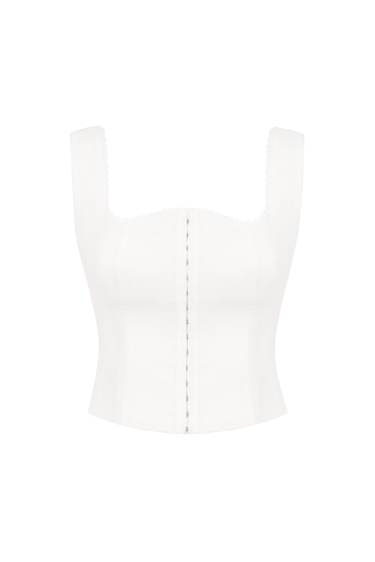 Bridgette Padded Hook & Eye Top in Iconic White