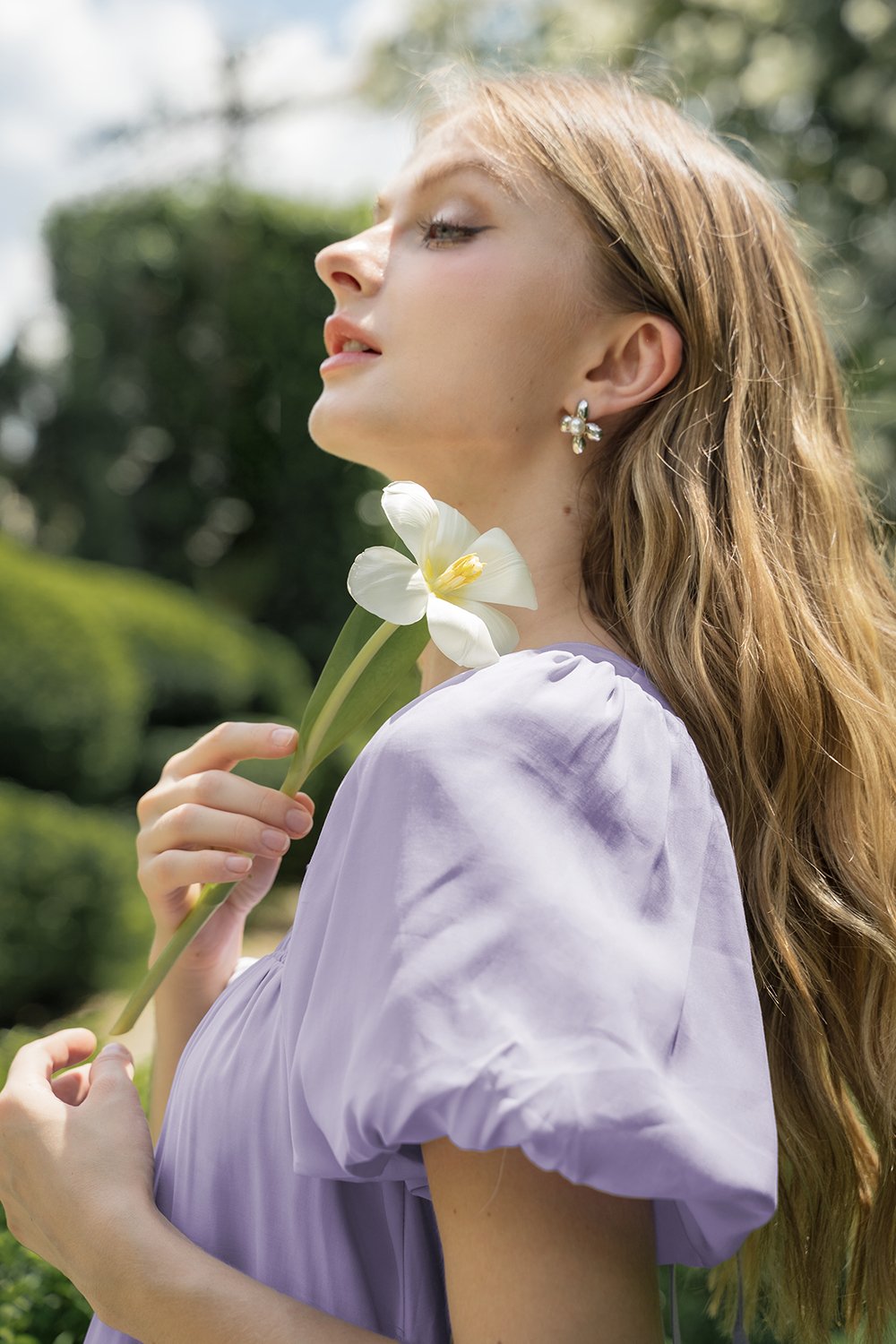 Delilah Smock Mini Dress in Romantic Lilac