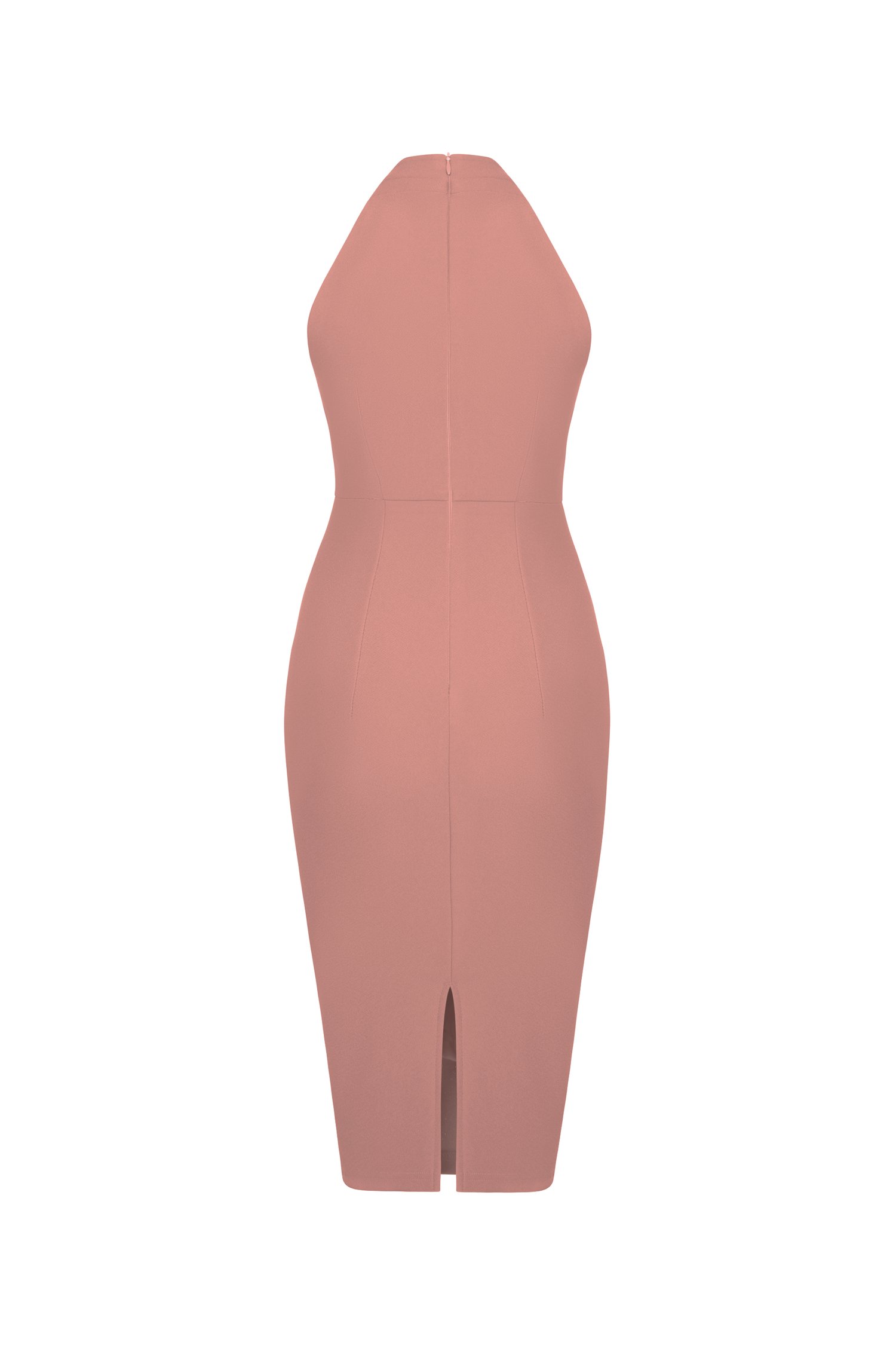 Janelle Crossover Halter Dress in Dusty Rose