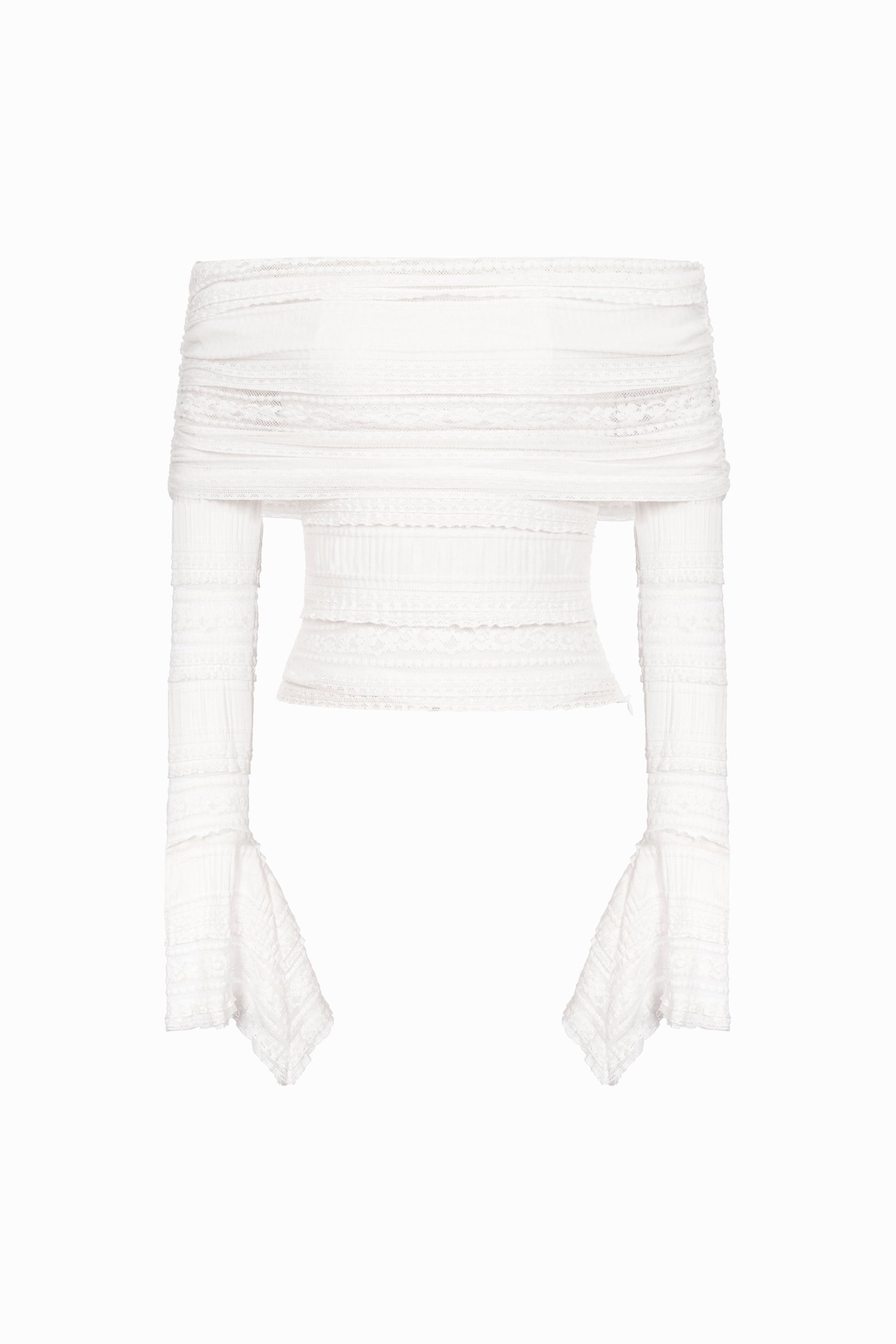 Nicolette Off Shoulder Lace Top in Iconic White