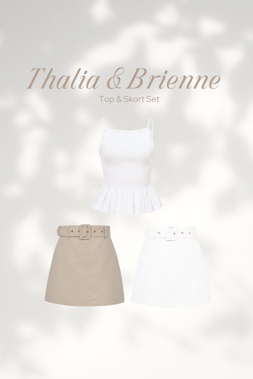 Thalia Top in Iconic White and Brienne Skort Set