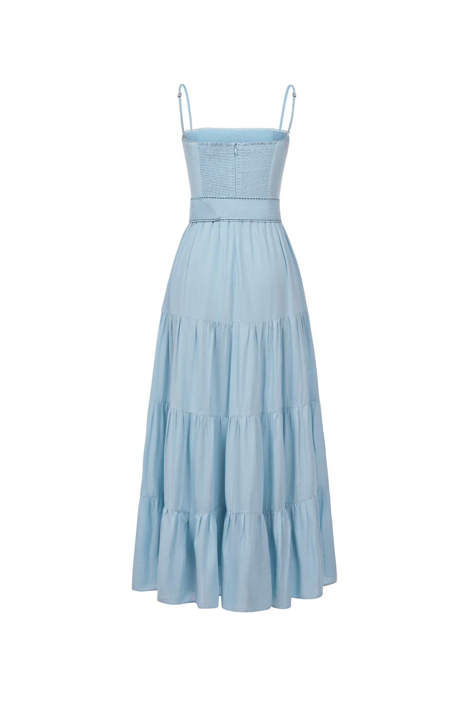 Aerilyn Belted Maxi Dress in Baby Blue