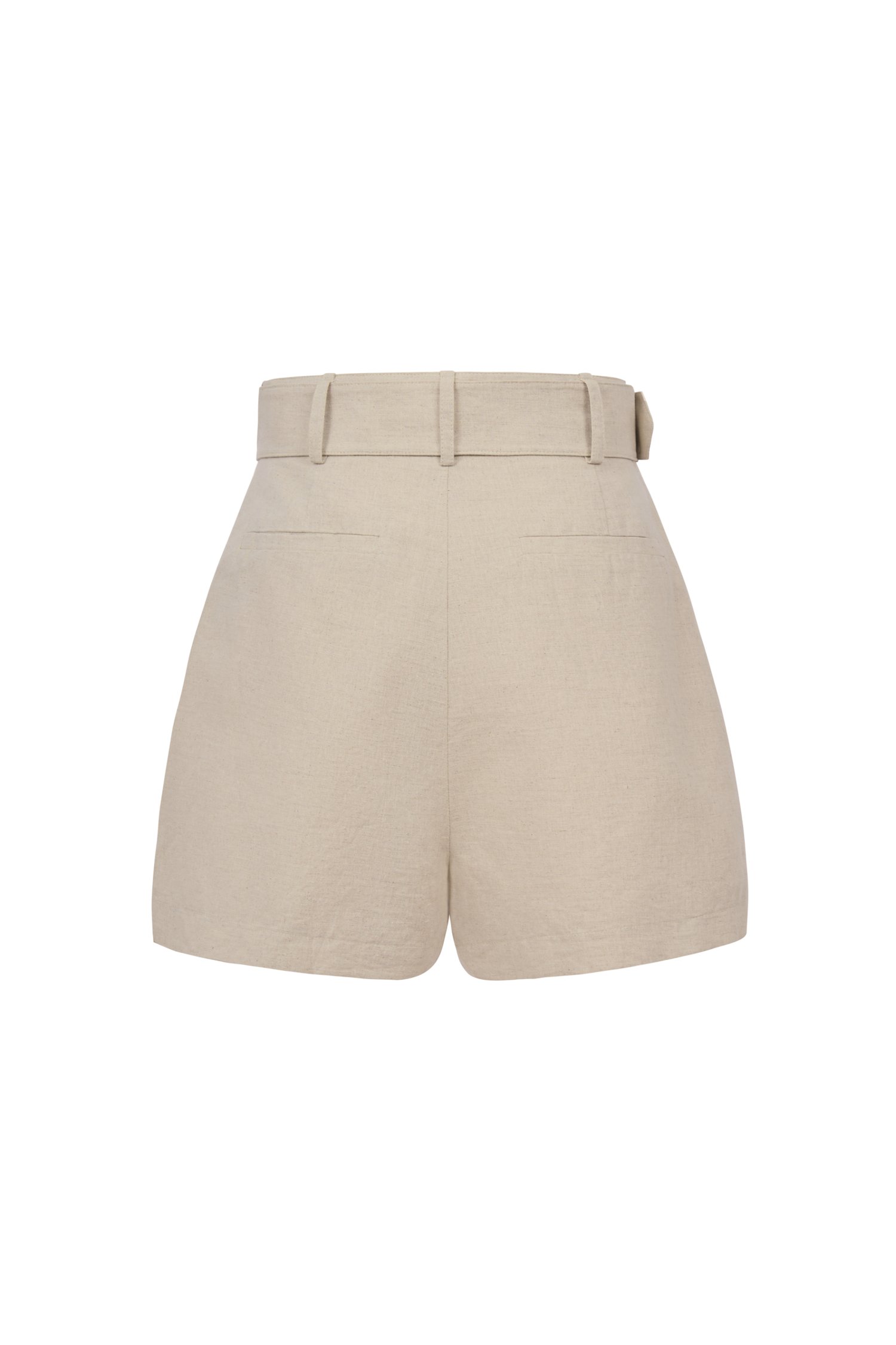 Brienne Belted Skorts in Ecru