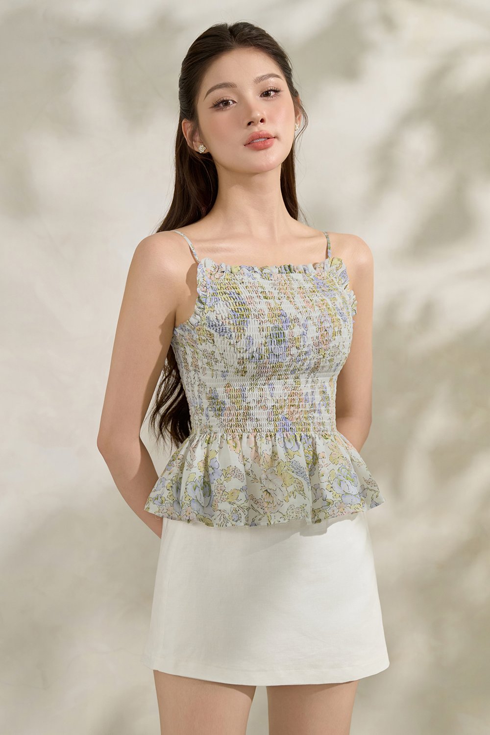 Brienne Belted Skorts in Iconic White