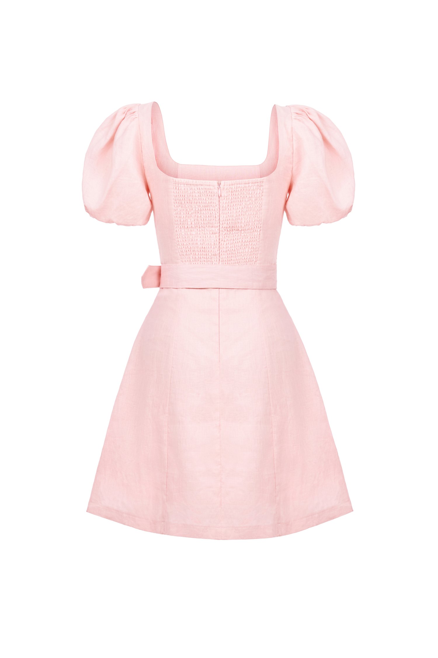 Clover Belted Mini Dress in Light Pink